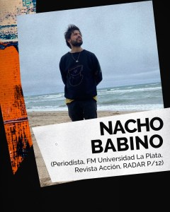 La imagen muestra una foto profesional del periodista Nacho Babino Cocaro, jurado premios tango siglo21. 